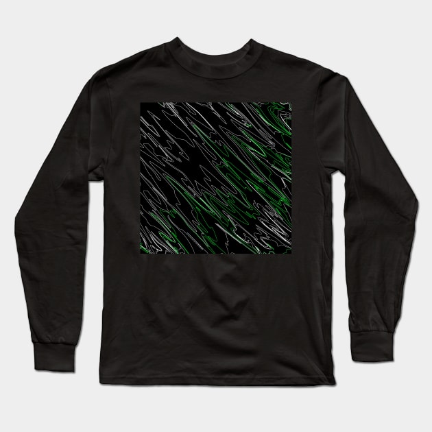 Marbled Black Green Long Sleeve T-Shirt by BlakCircleGirl